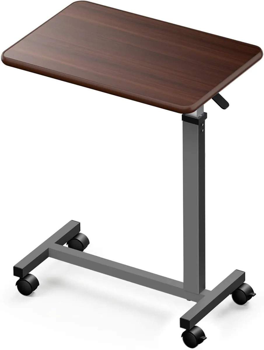 Adjustable Overbed Table with Wheels Bedside - Image 1