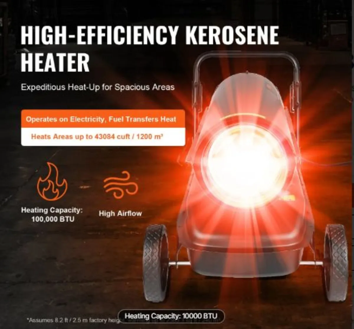 Kerosene/Diesel Forced Air Heater,100000Btu Torped - Image 3