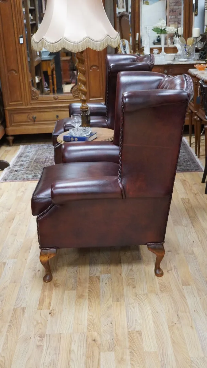 Leather Wingback Armchair - Image 2