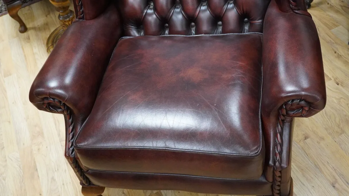 Leather Wingback Armchair - Image 4