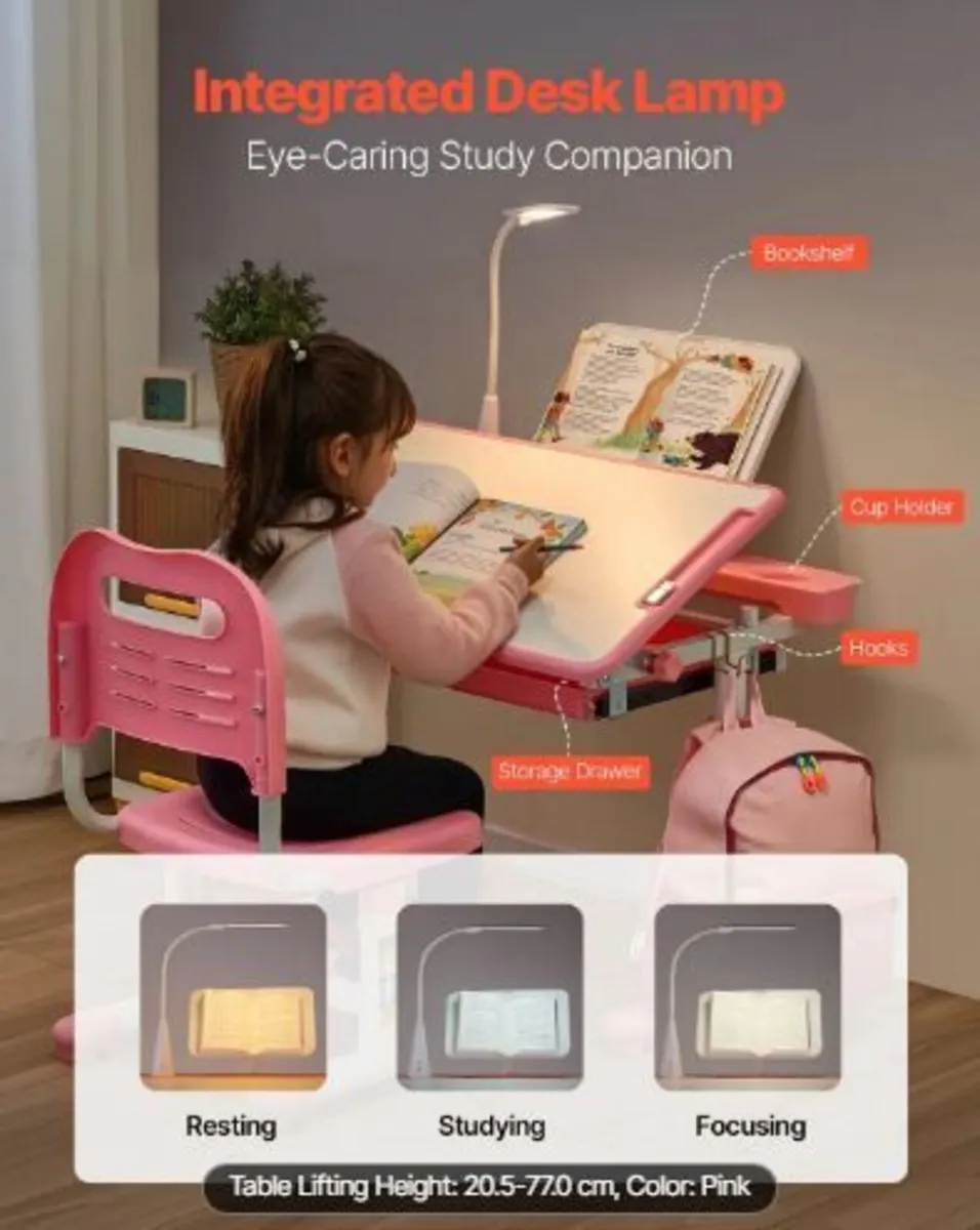 Kids Study Chair and Desk Set, Study Desk - Image 1