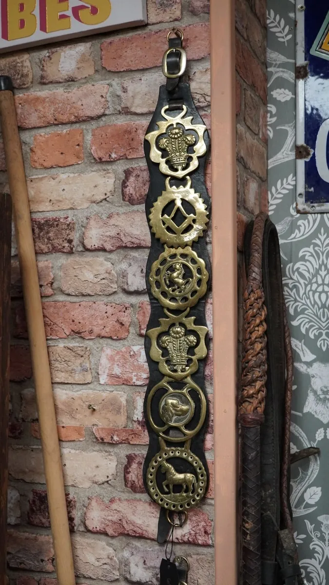 Pair of Vintage Horse Brass Straps - Image 2