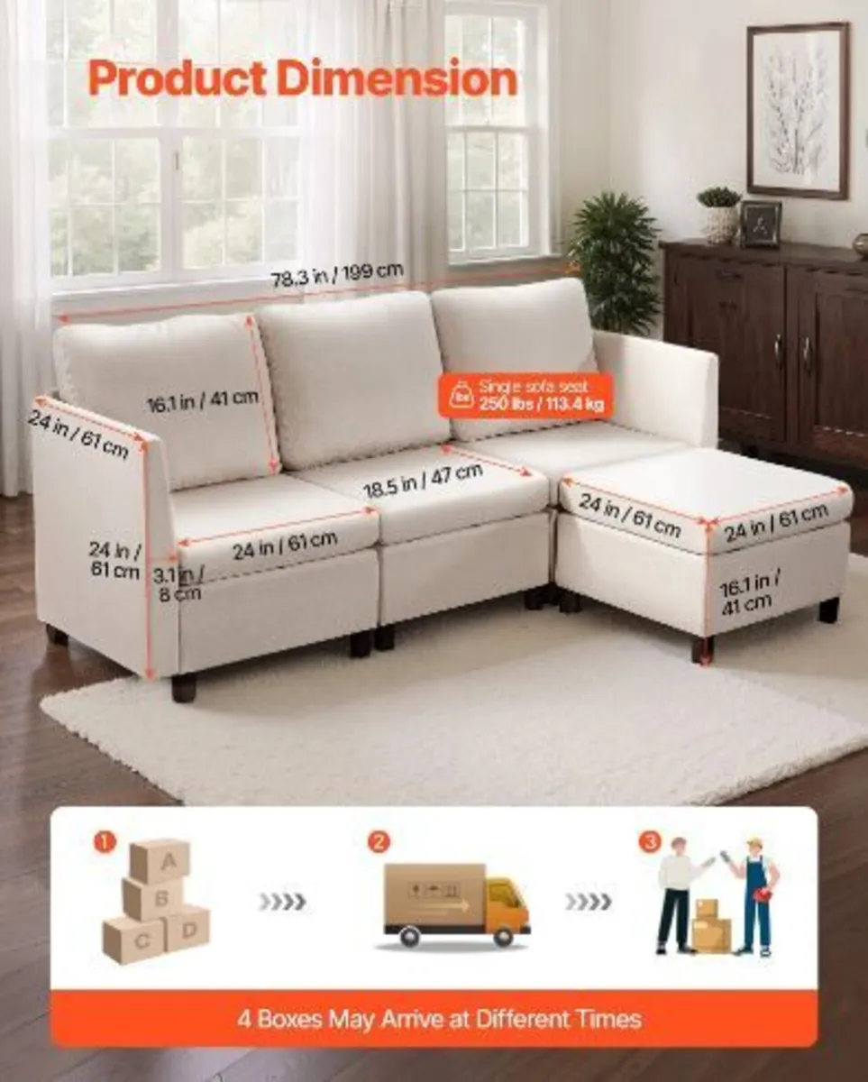Modular Sectional Sofa, 3-Seater - Image 4