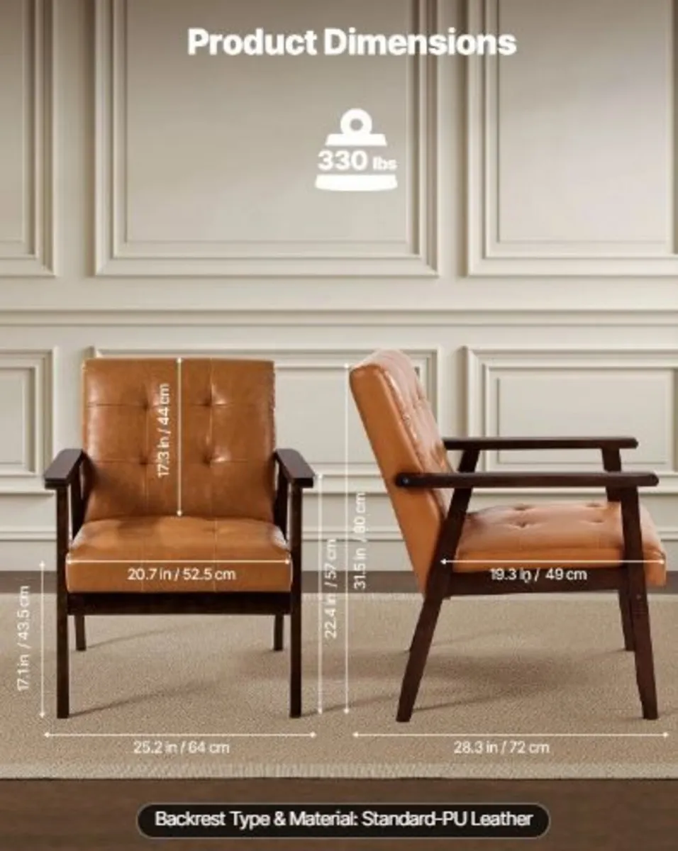 Accent Chair, Mid Century Modern Armchair - Image 1