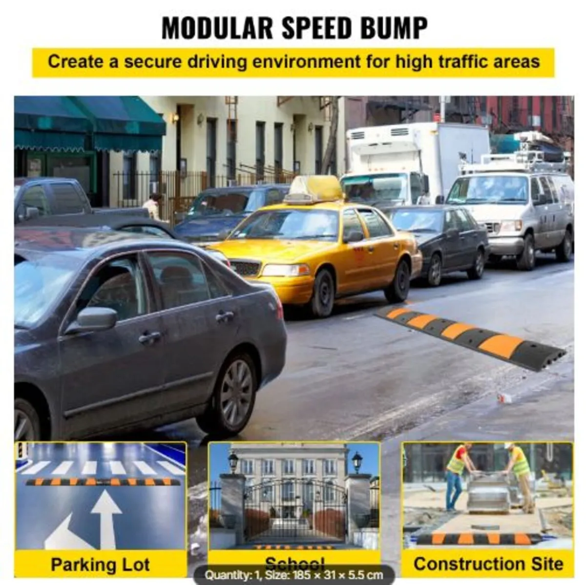 Modular Rubber Speed Bump Driveway Cable Protecto - Image 2