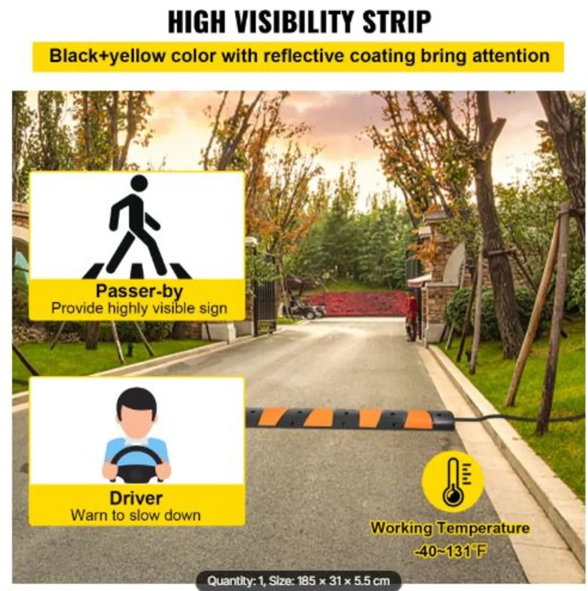 Modular Rubber Speed Bump Driveway Cable Protecto - Image 3