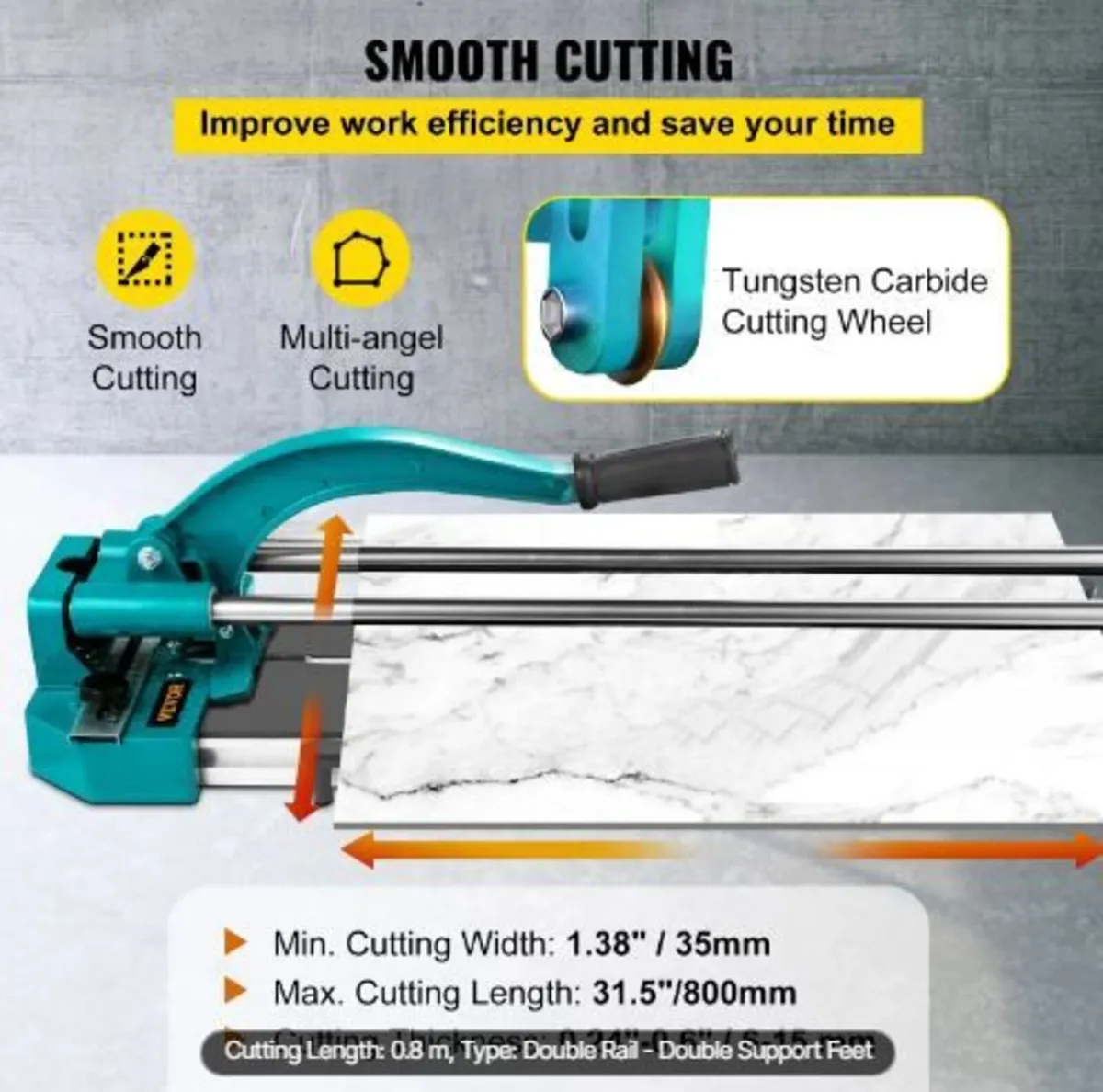 31 Inch/800mm Tile Cutter Double Rails - Image 1