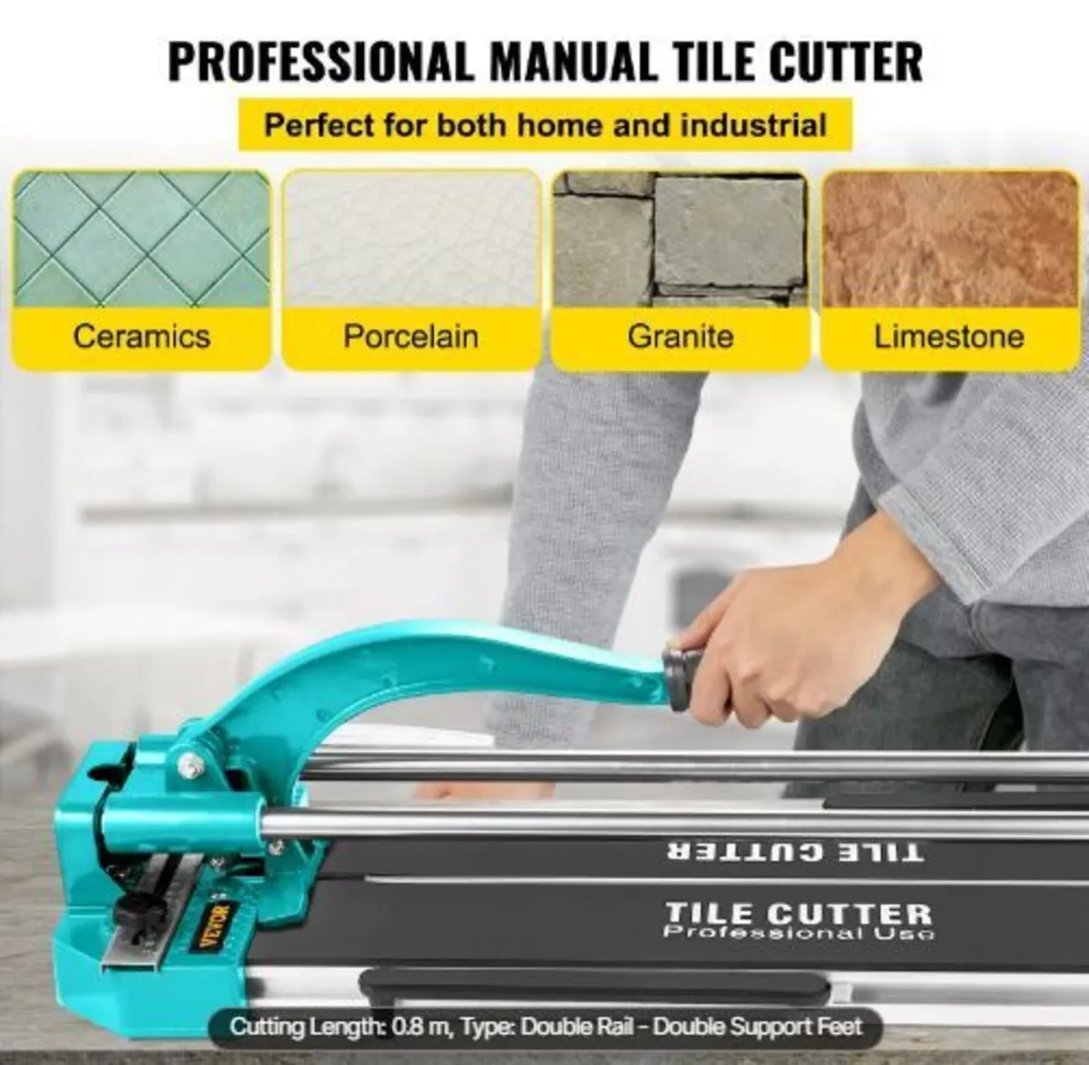 31 Inch/800mm Tile Cutter Double Rails - Image 3