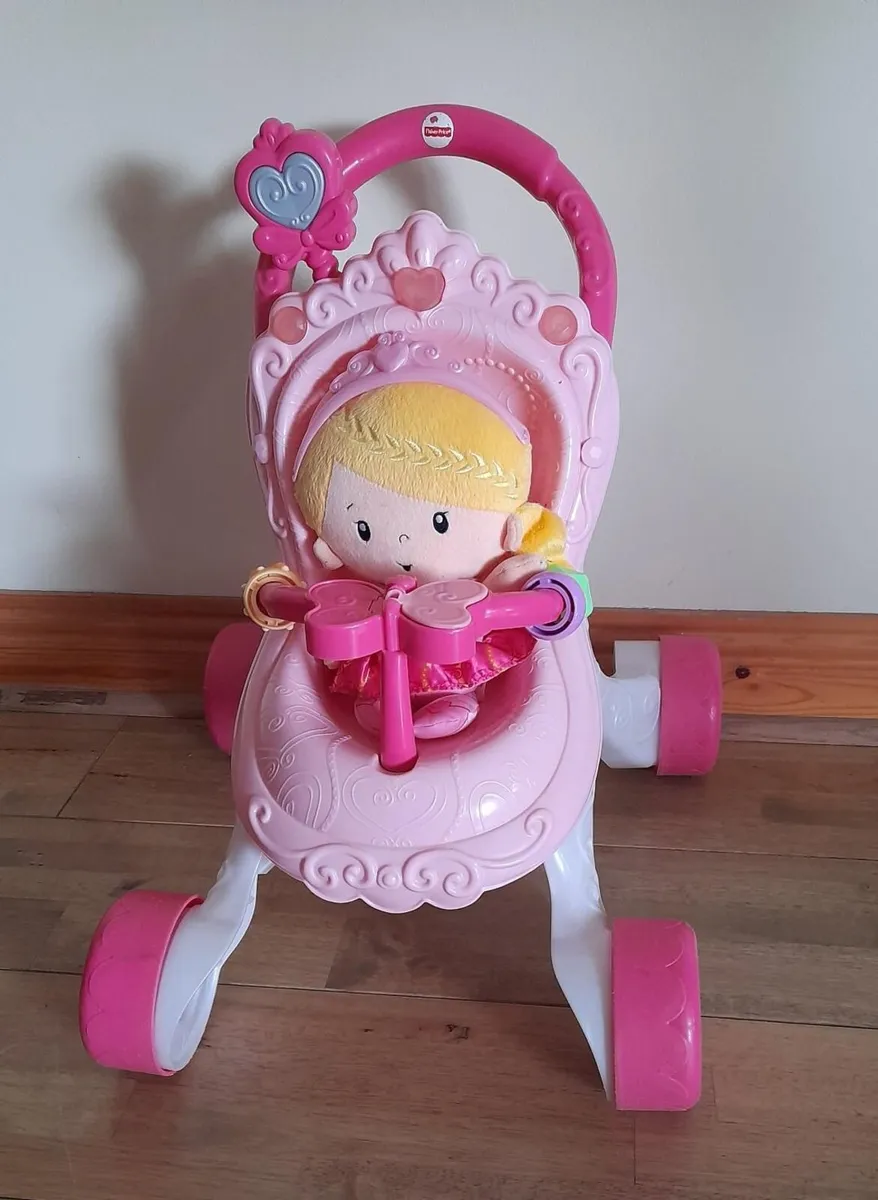 Fisher Price Musical Pram, Jewellery Box & Mirror - Image 1
