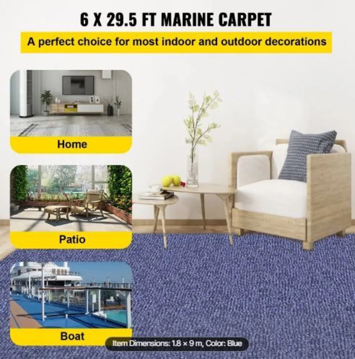 Indoor Outdoor Rug Carpet 5.9x29.5' Outdoor Rug - Image 4