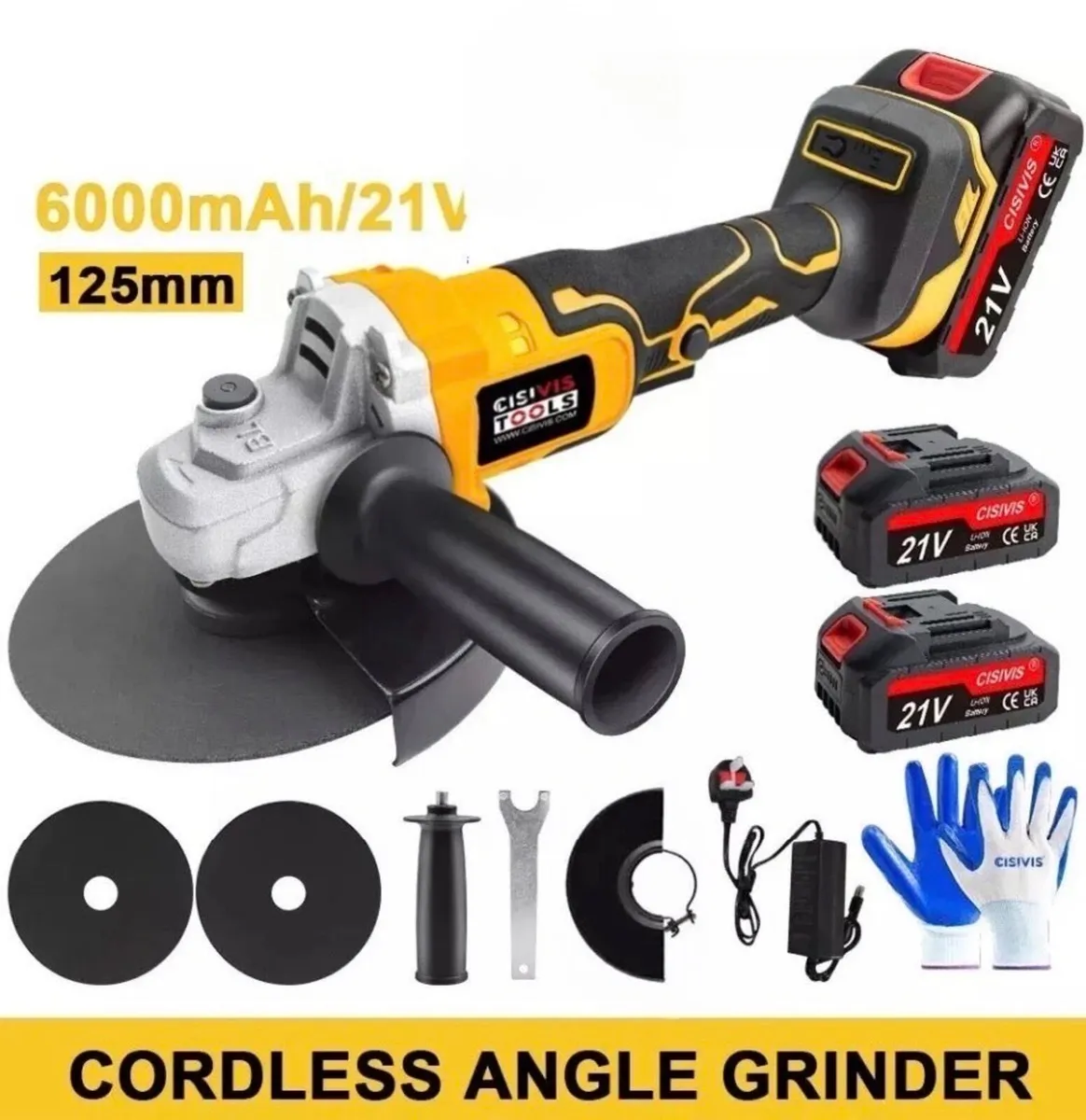 New 21v Brushless Angle Grinder & 2 Batteries - Image 1