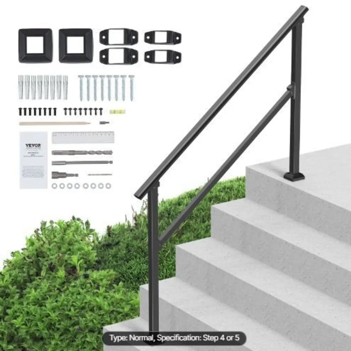 Handrails for Outdoor Steps, 4-5 Step Stair - Image 3