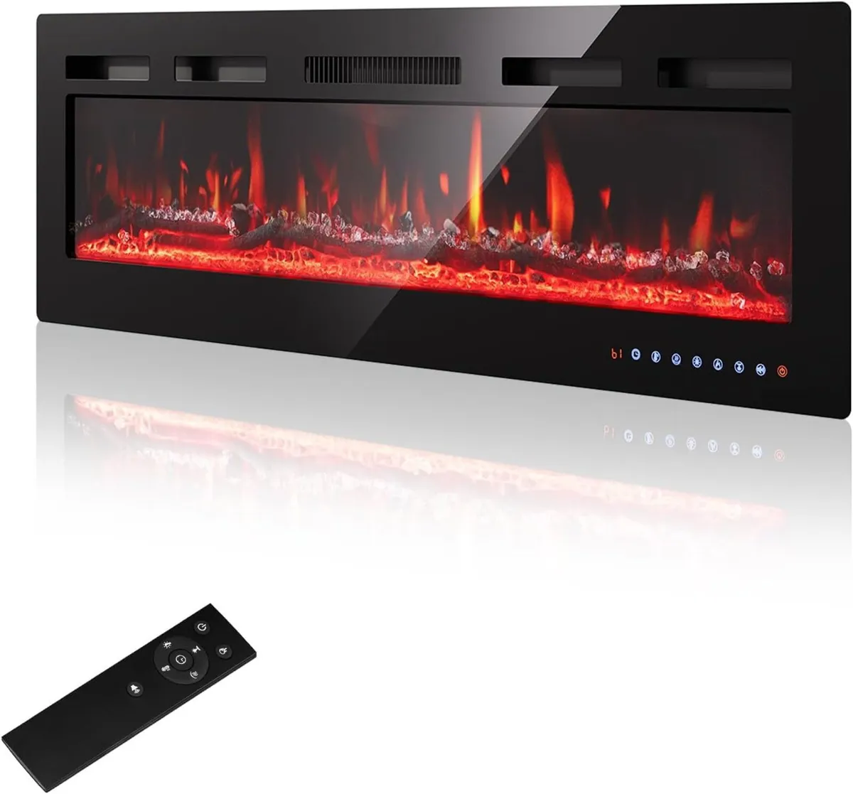 40" Electric Fireplace Adjustable 12 Colour Flame - Image 1