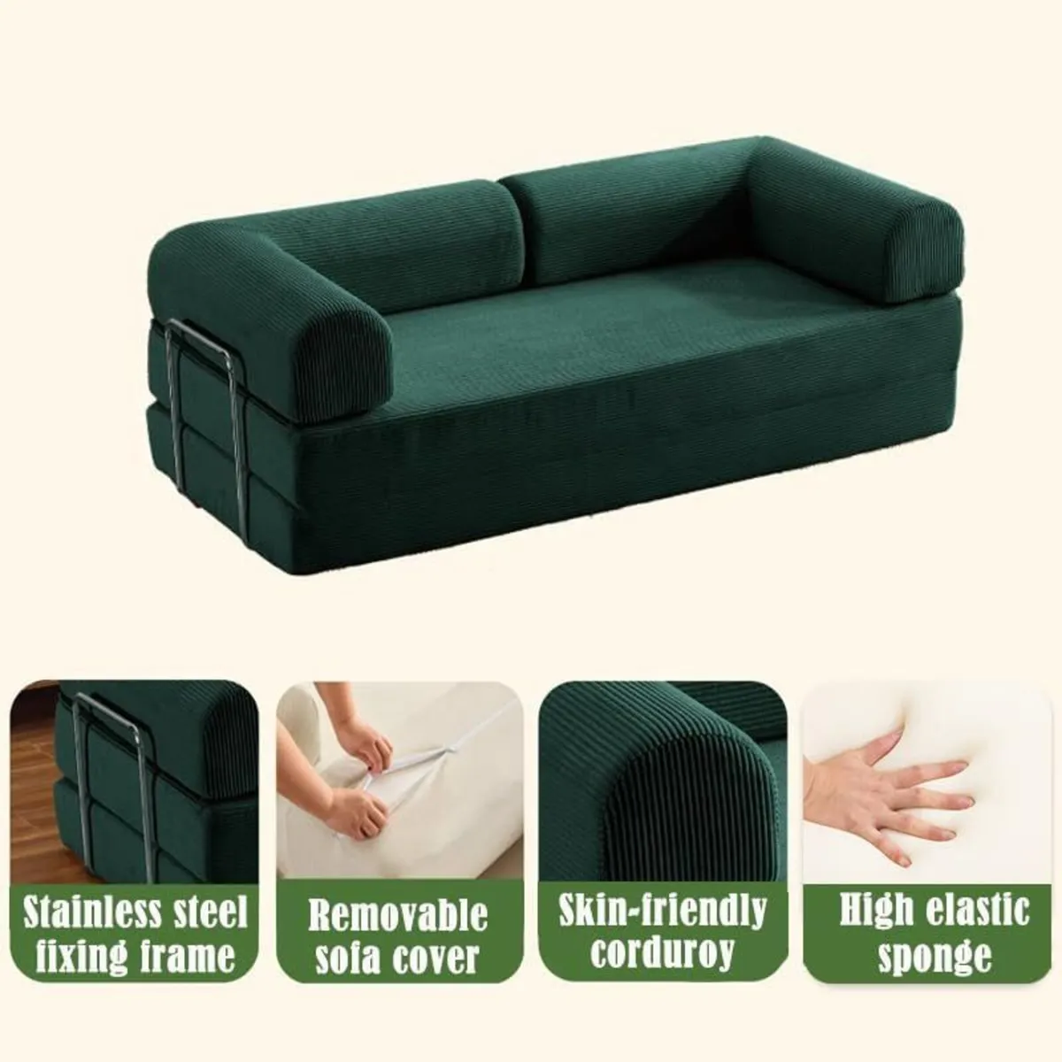 Sofa Convertible Floor Bed Sleeper Loveseat - Image 2