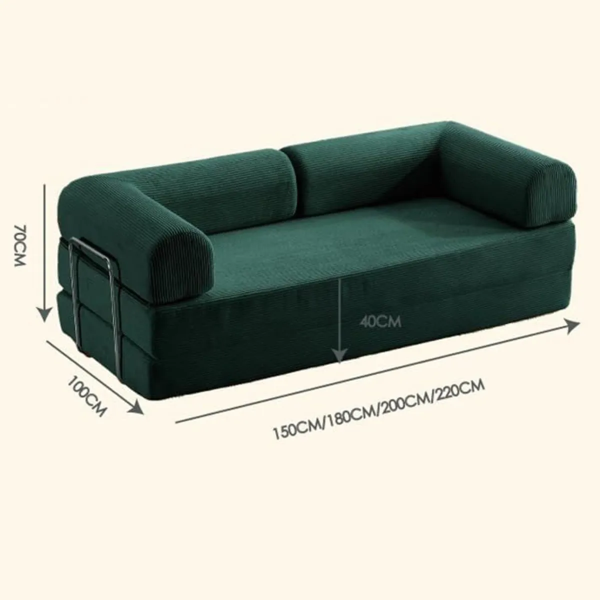 Sofa Convertible Floor Bed Sleeper Loveseat - Image 3