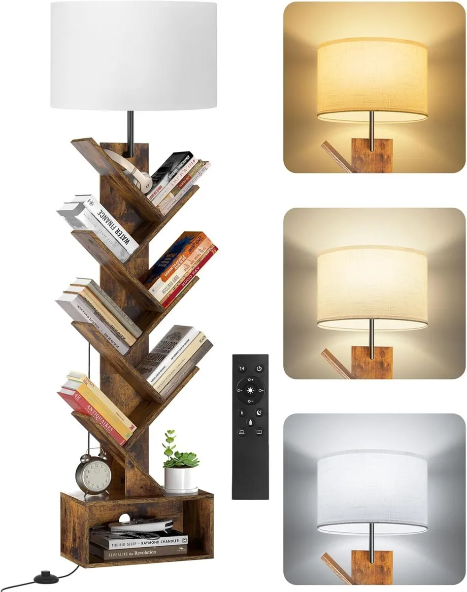 6 Tier Tree Bookshelf with Light Remote Small - Image 1