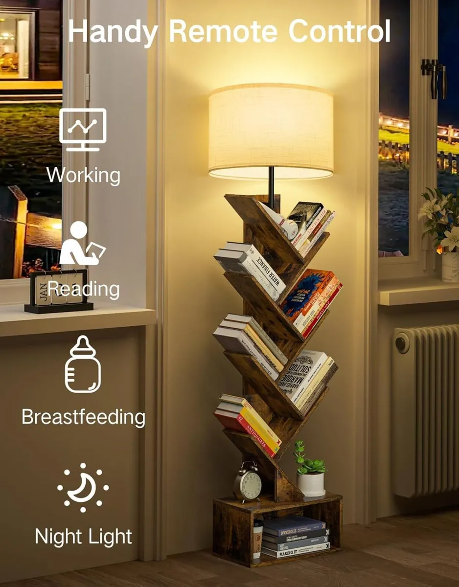 6 Tier Tree Bookshelf with Light Remote Small - Image 4
