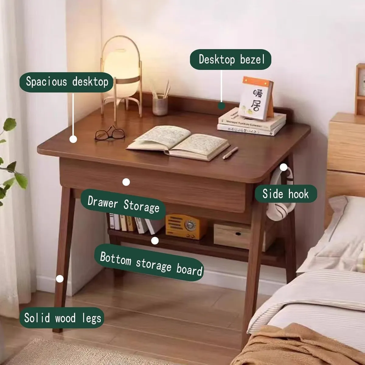 Solid Wood Home Office Desk Mid-Century Modern - Image 3
