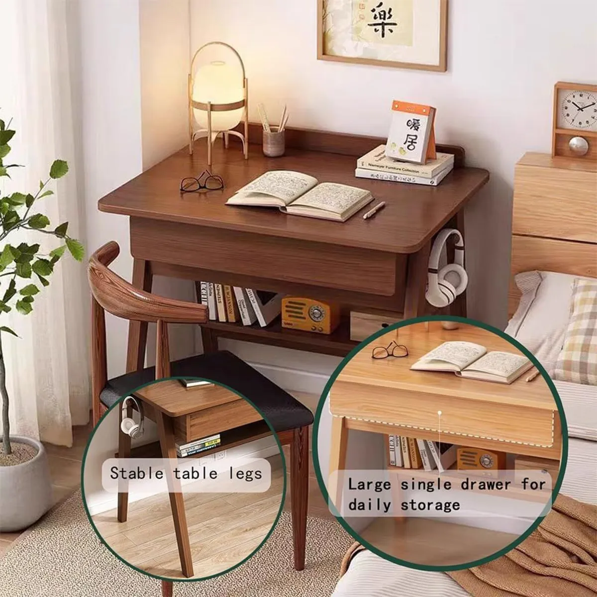 Solid Wood Home Office Desk Mid-Century Modern - Image 4