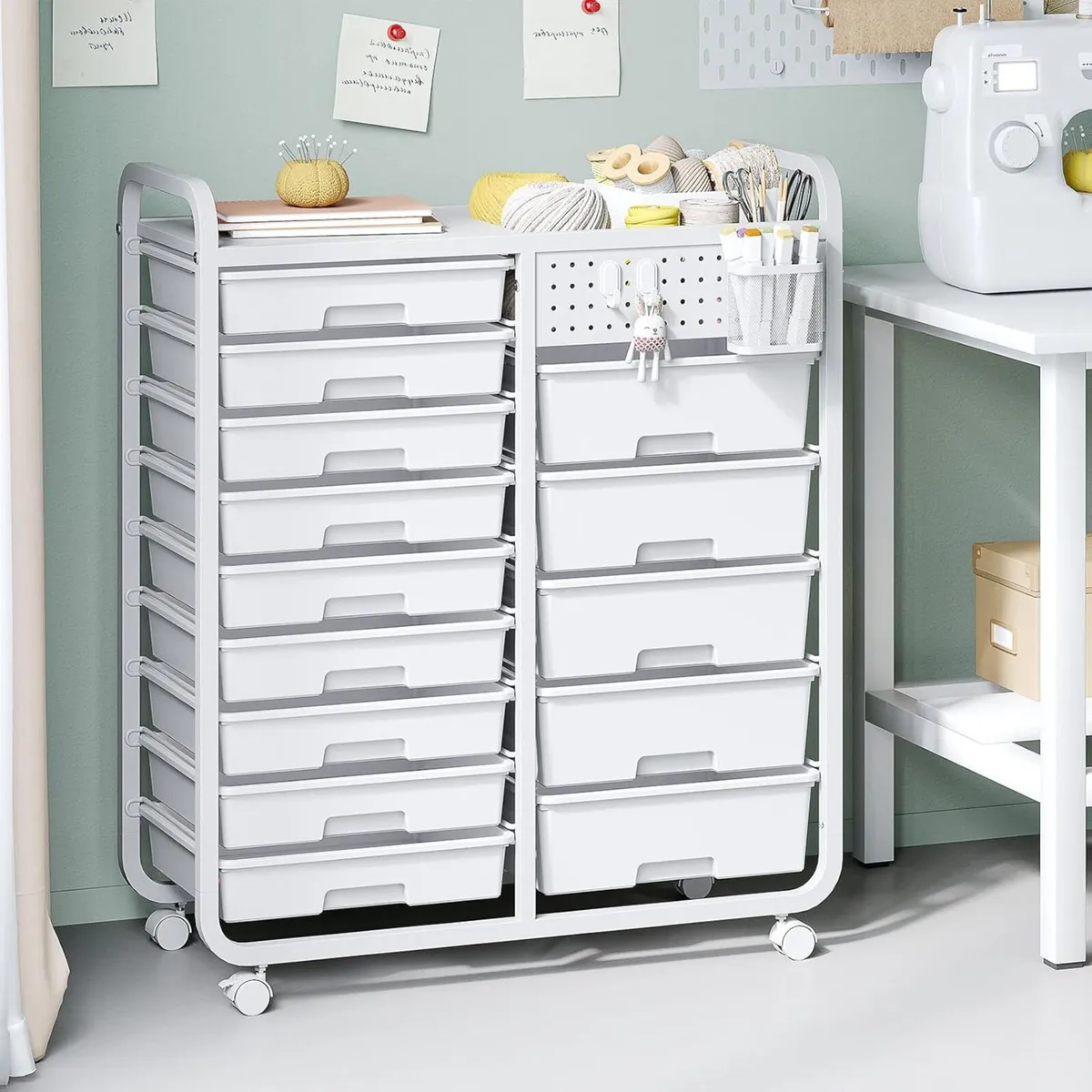 Rolling Storage Cart with 14 Drawers Organiser - Image 2