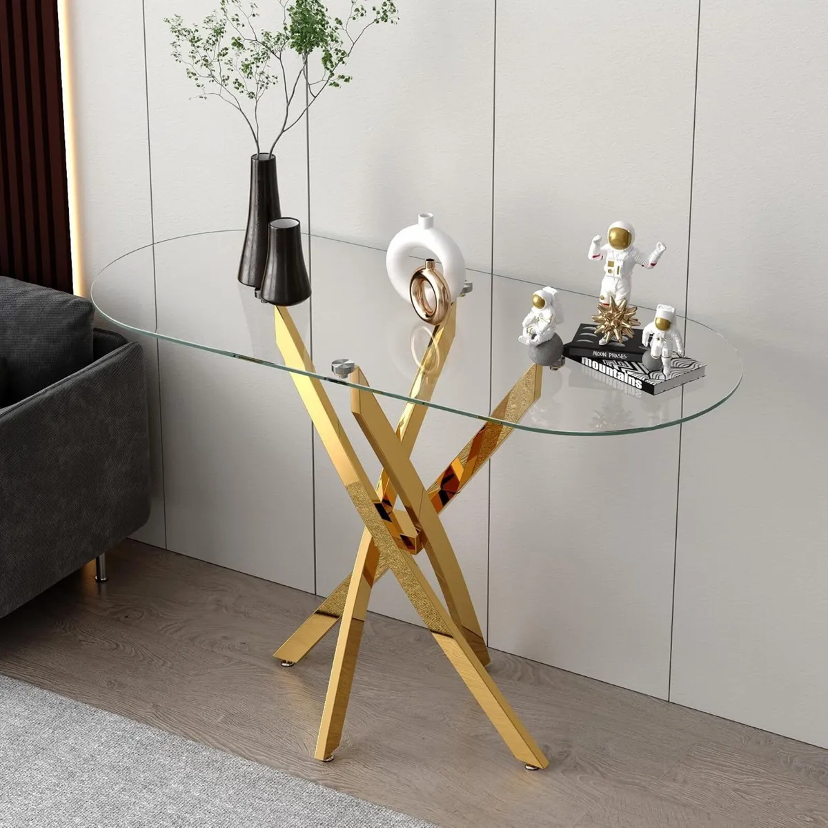 Glass Console Table Modern Contemporary Style - Image 1