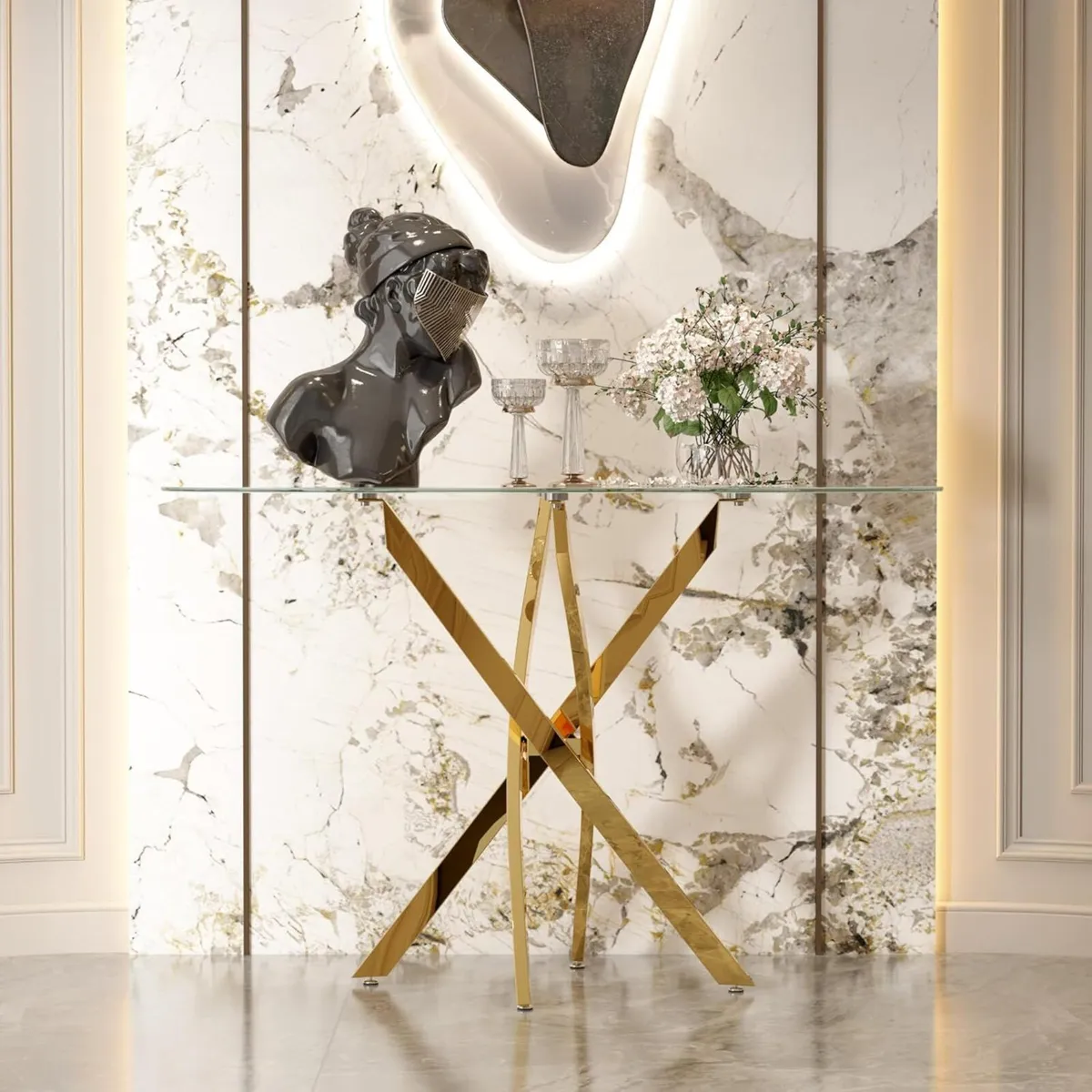 Glass Console Table Modern Contemporary Style - Image 3