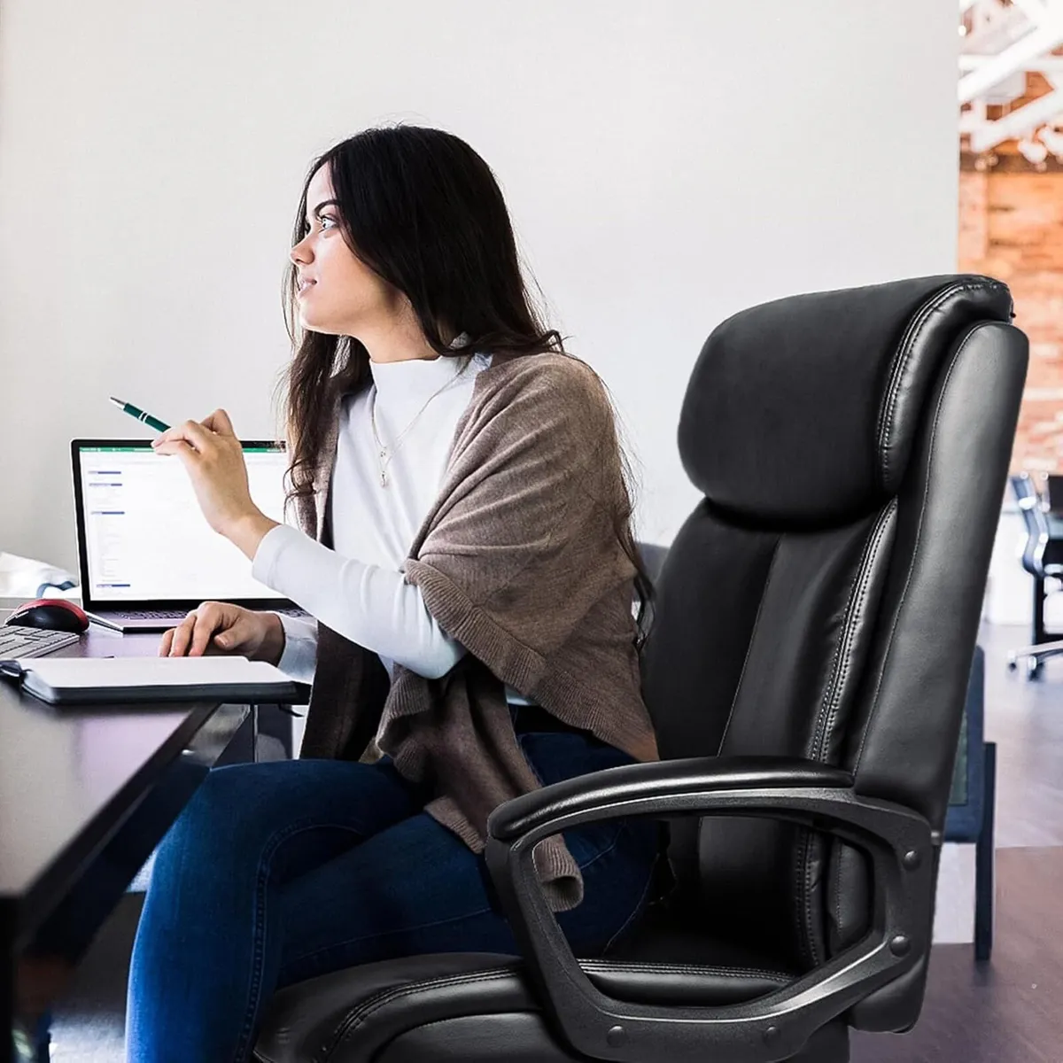Executive Ergonomic Office Chair Computer Desk - Image 2
