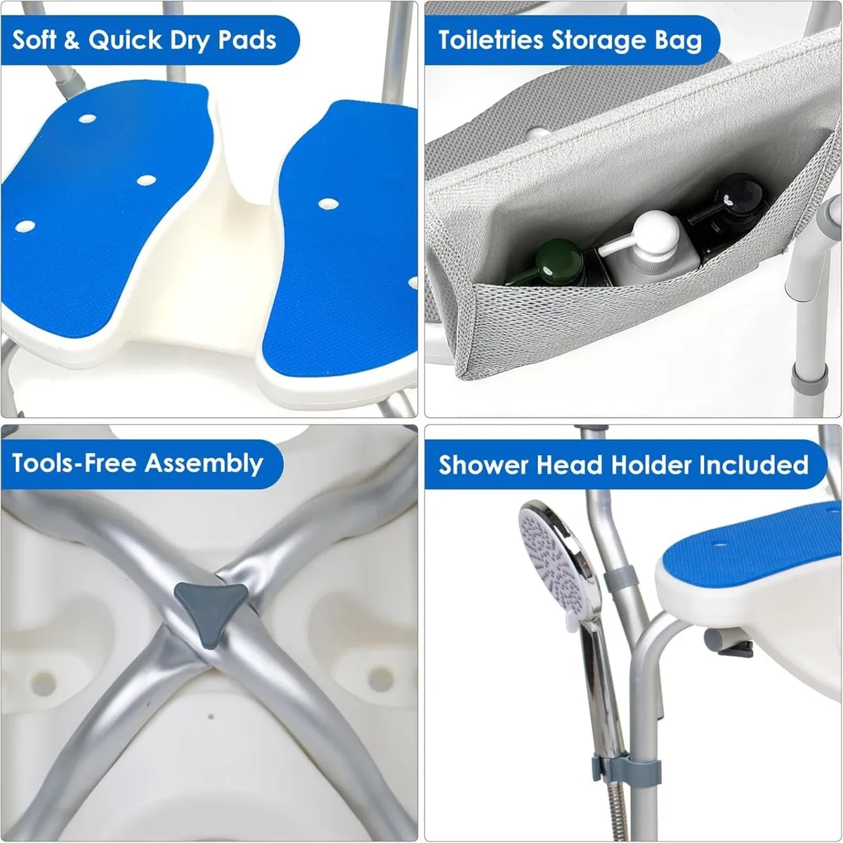 U-Shape Shower Chair with Arms and Back Ergonomic - Image 3