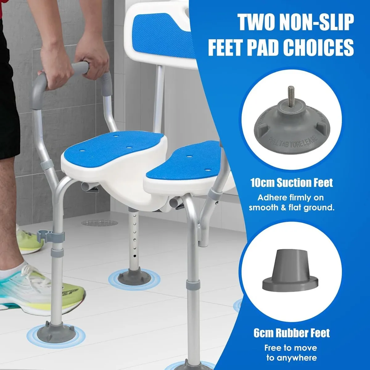 U-Shape Shower Chair with Arms and Back Ergonomic - Image 4