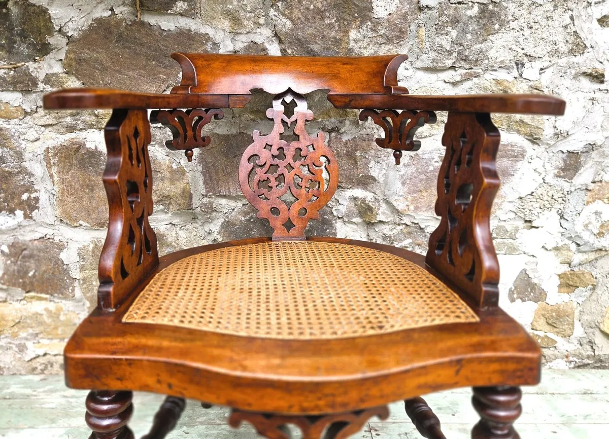 Victorian Library Chair- Circa 1870 - Image 2