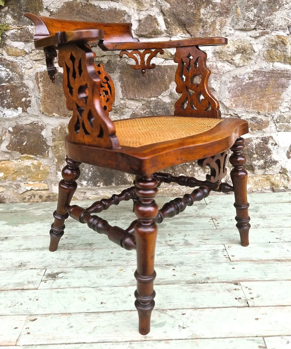 Victorian Library Chair- Circa 1870 - Image 3