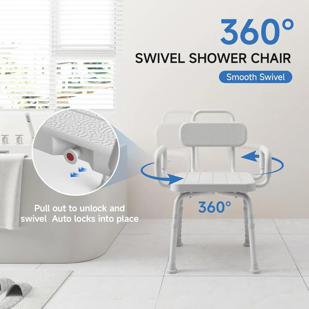 Swivel Shower Chair with Rotating Bath for Inside - Image 2