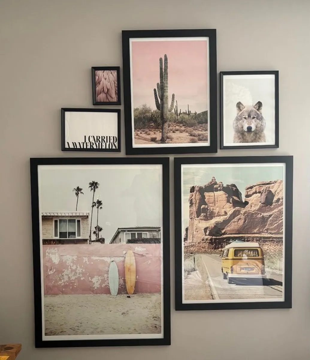 Bedroom Desert Road Trip Gallery Wall Set of 6 - Image 1
