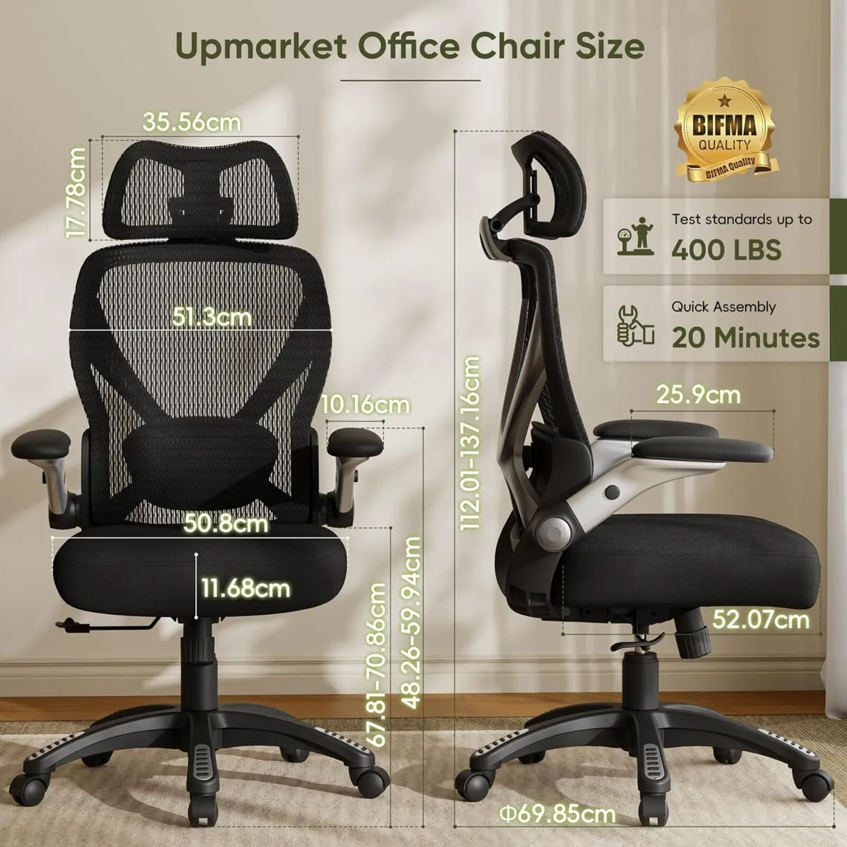 Ergonomic Office Chair High Back Mesh Desk - Image 2