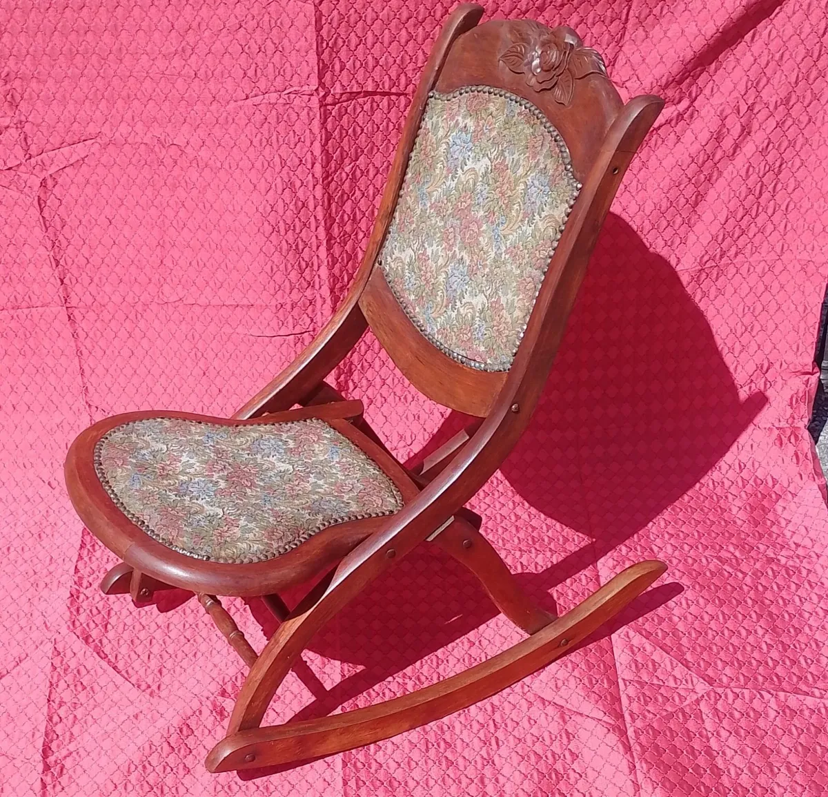 Antique folding rocking nursery chair - Image 2