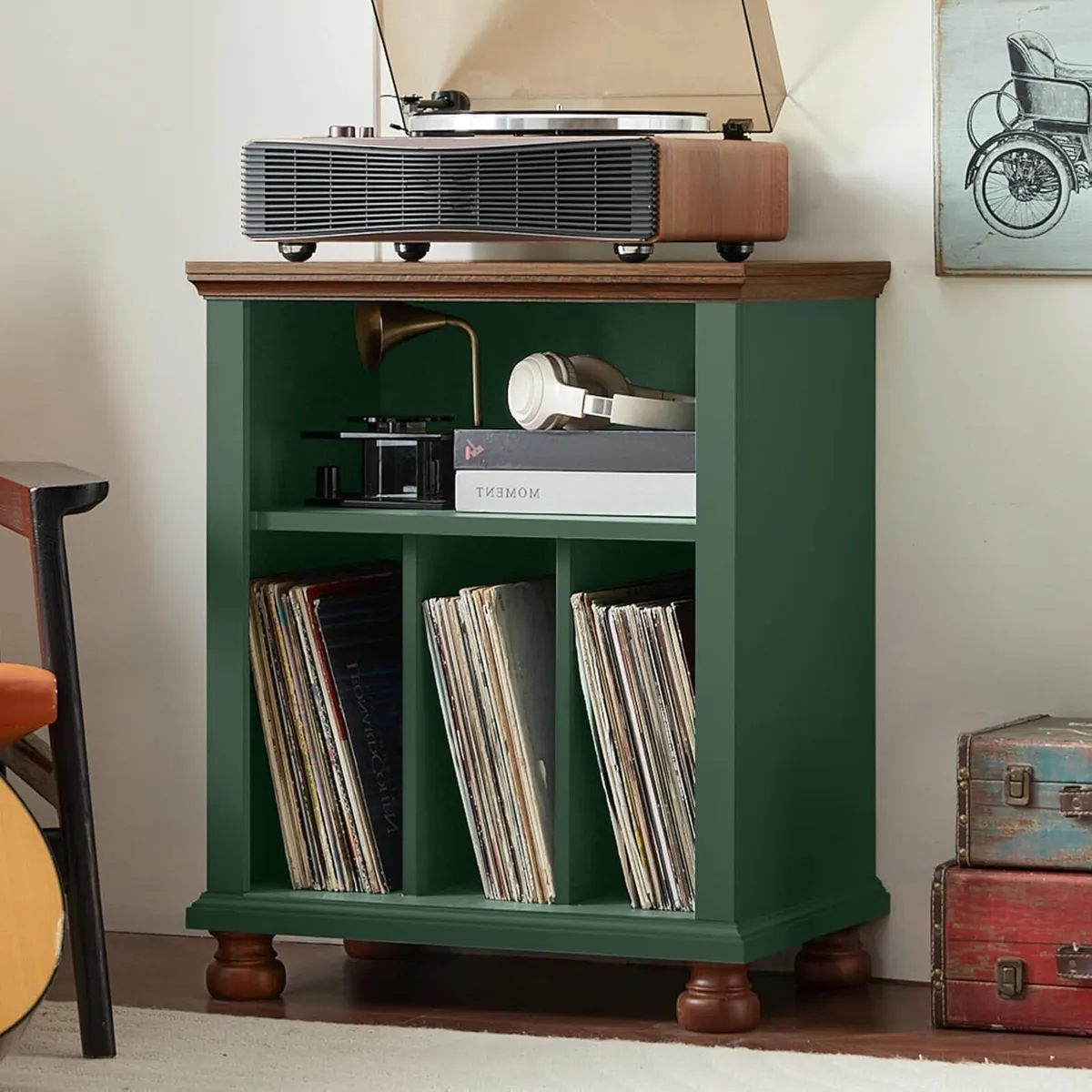 Large Record Player Stand with Vinyl Storage 24 - Image 1