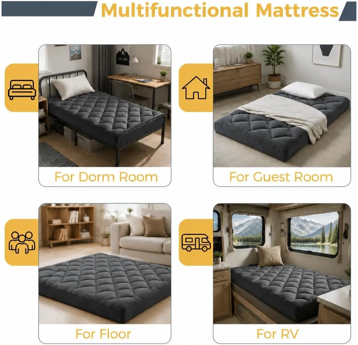 10CM Memory Foam Floor Mattress Guest Bed - Image 4