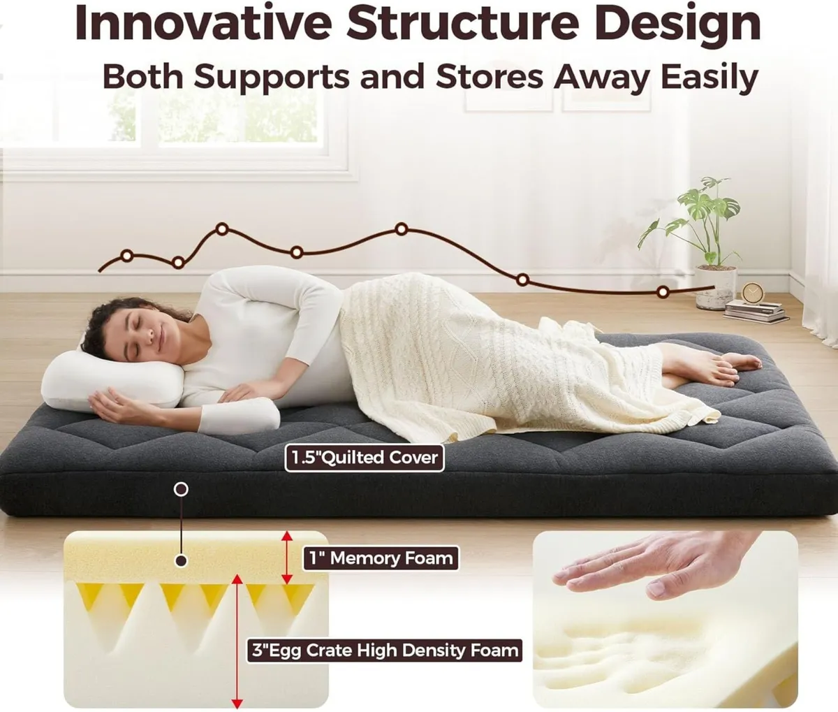 10CM Memory Foam Floor Mattress Guest Bed - Image 3