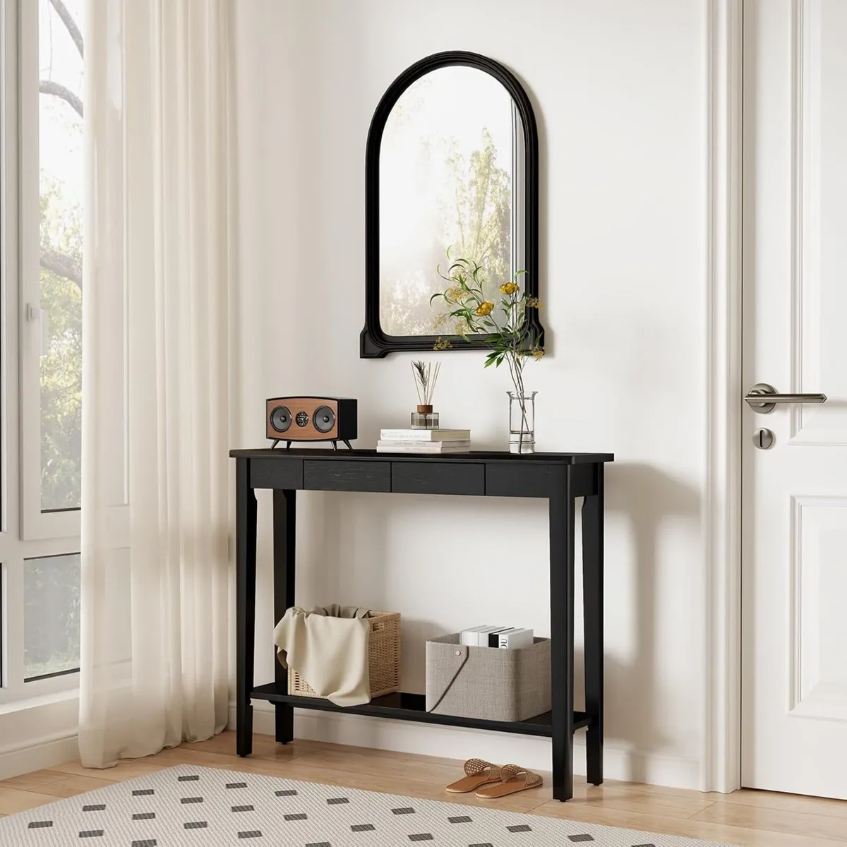 Console Table Slim with Drawers Hallway Storage - Image 1