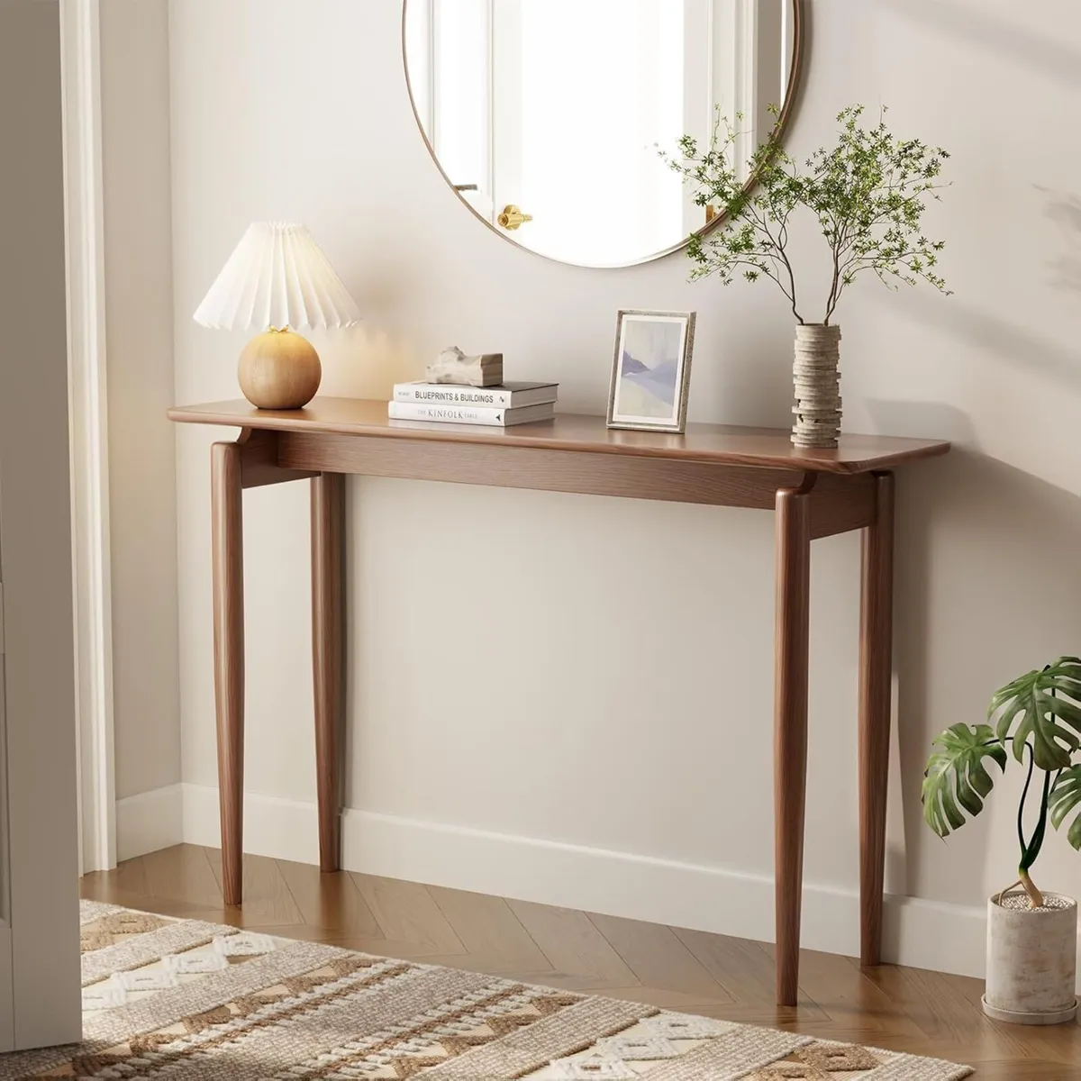 Wooden Console Table Slim for Hallway Sofa Small - Image 1