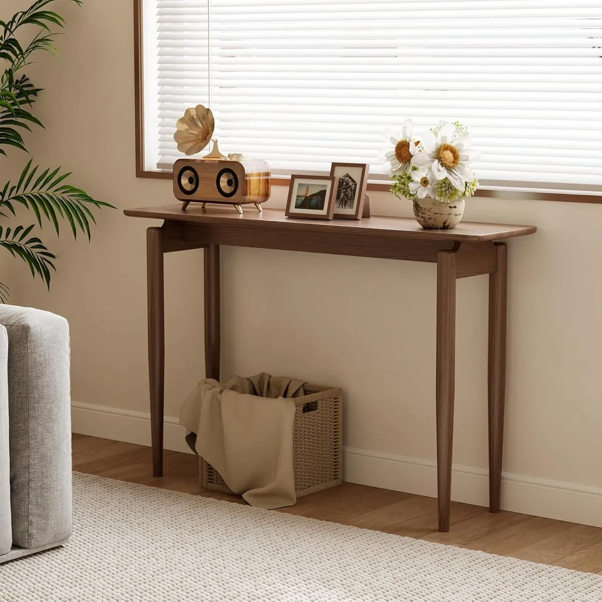 Wooden Console Table Slim for Hallway Sofa Small - Image 4