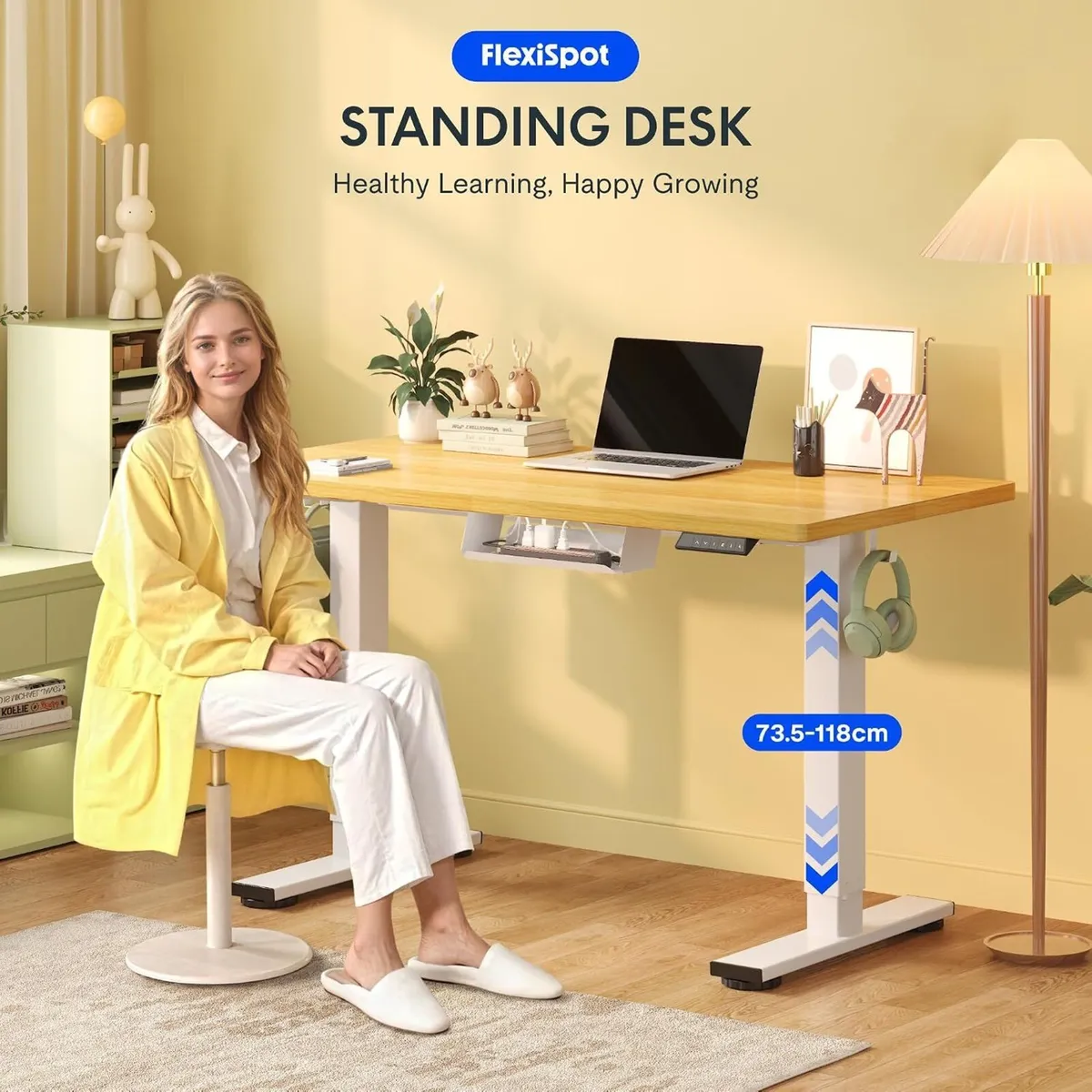 E1 Plus One Piece Electric Standing Desk Height - Image 2