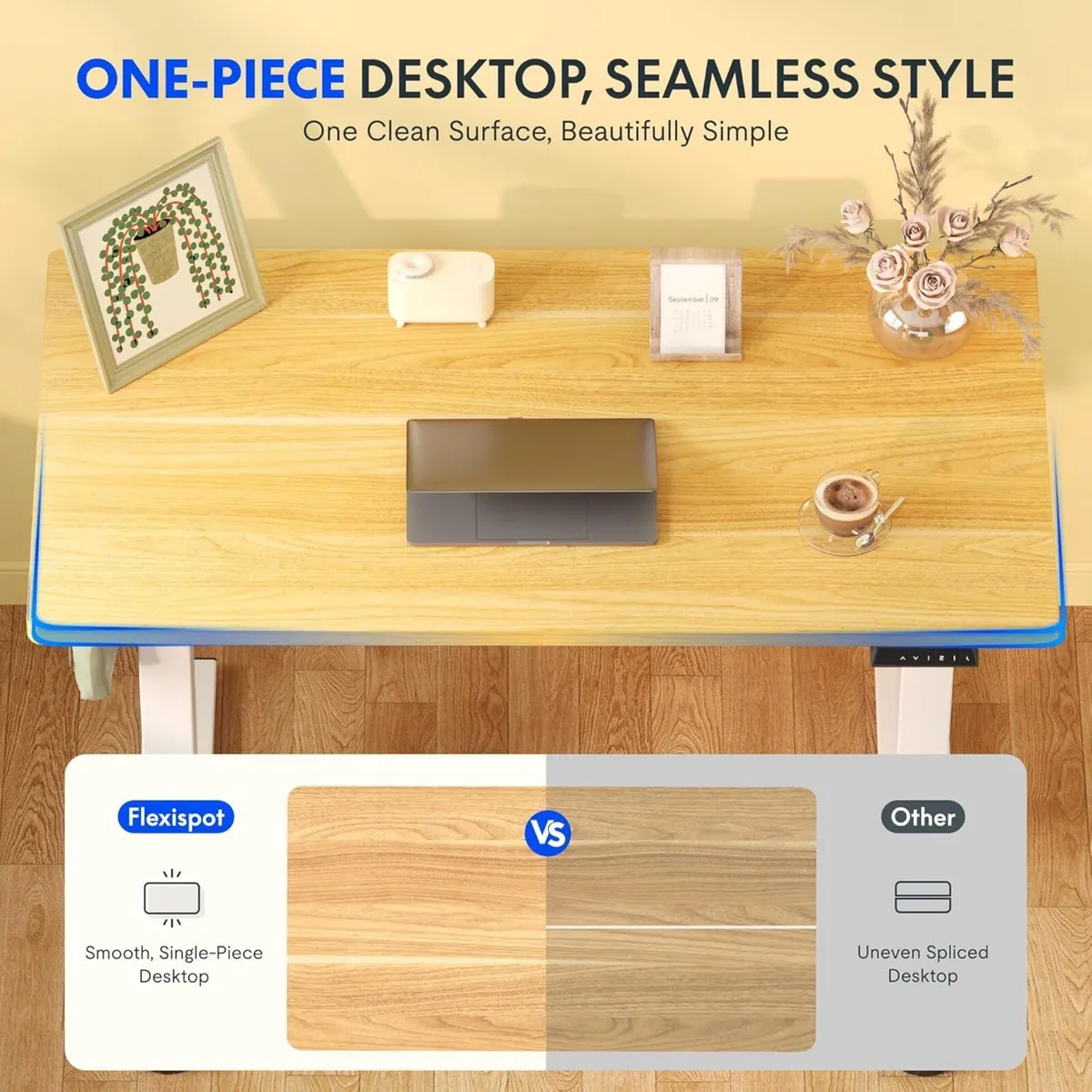 E1 Plus One Piece Electric Standing Desk Height - Image 3