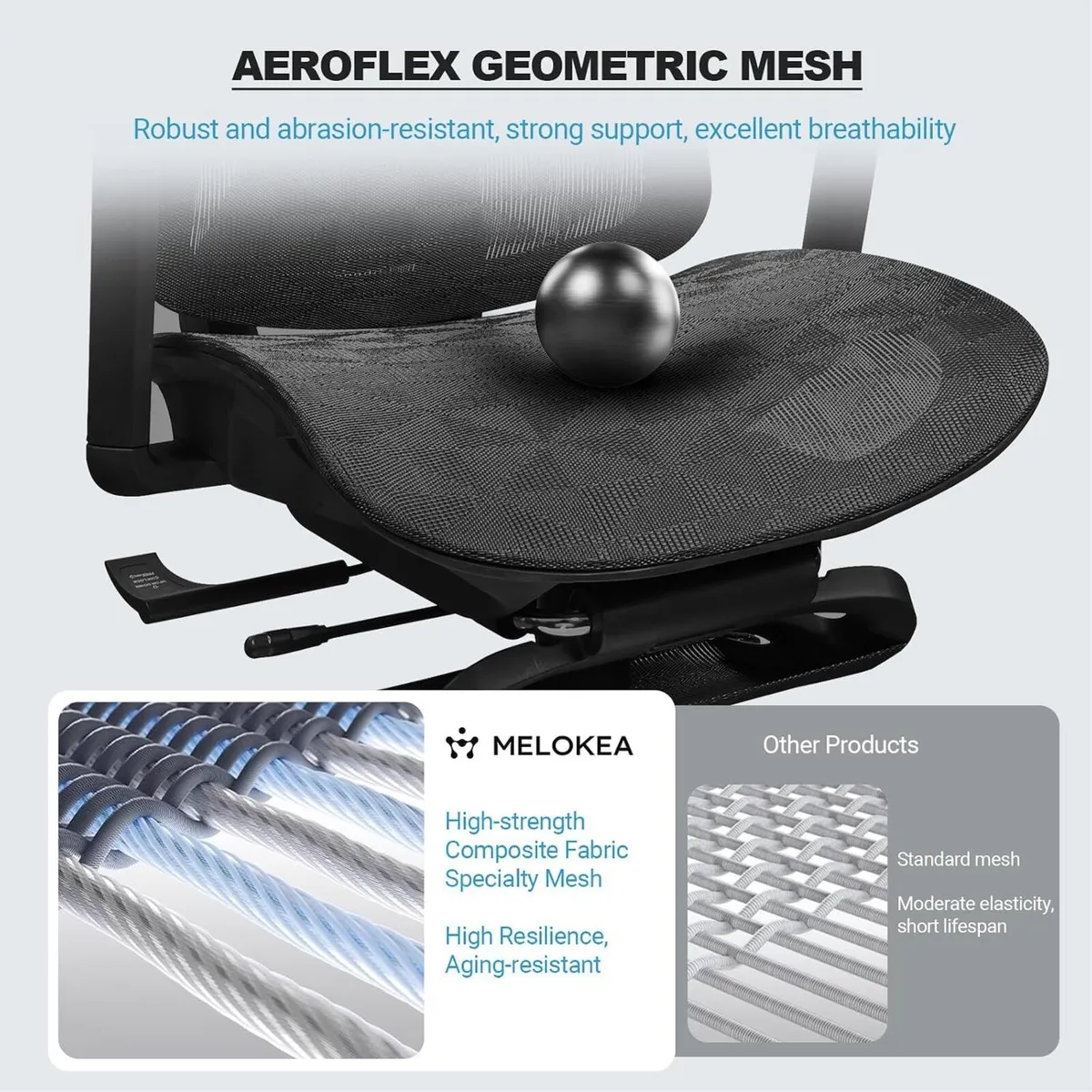 Ergonomic Mesh Office Chair with Footrest for Big - Image 4