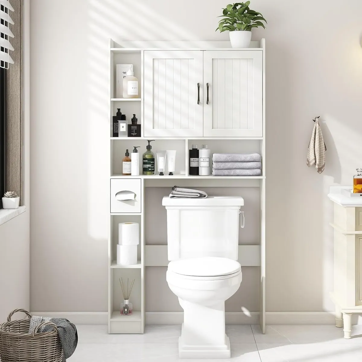 Over the Toilet Storage Cabinet Farmhouse Rack - Image 4