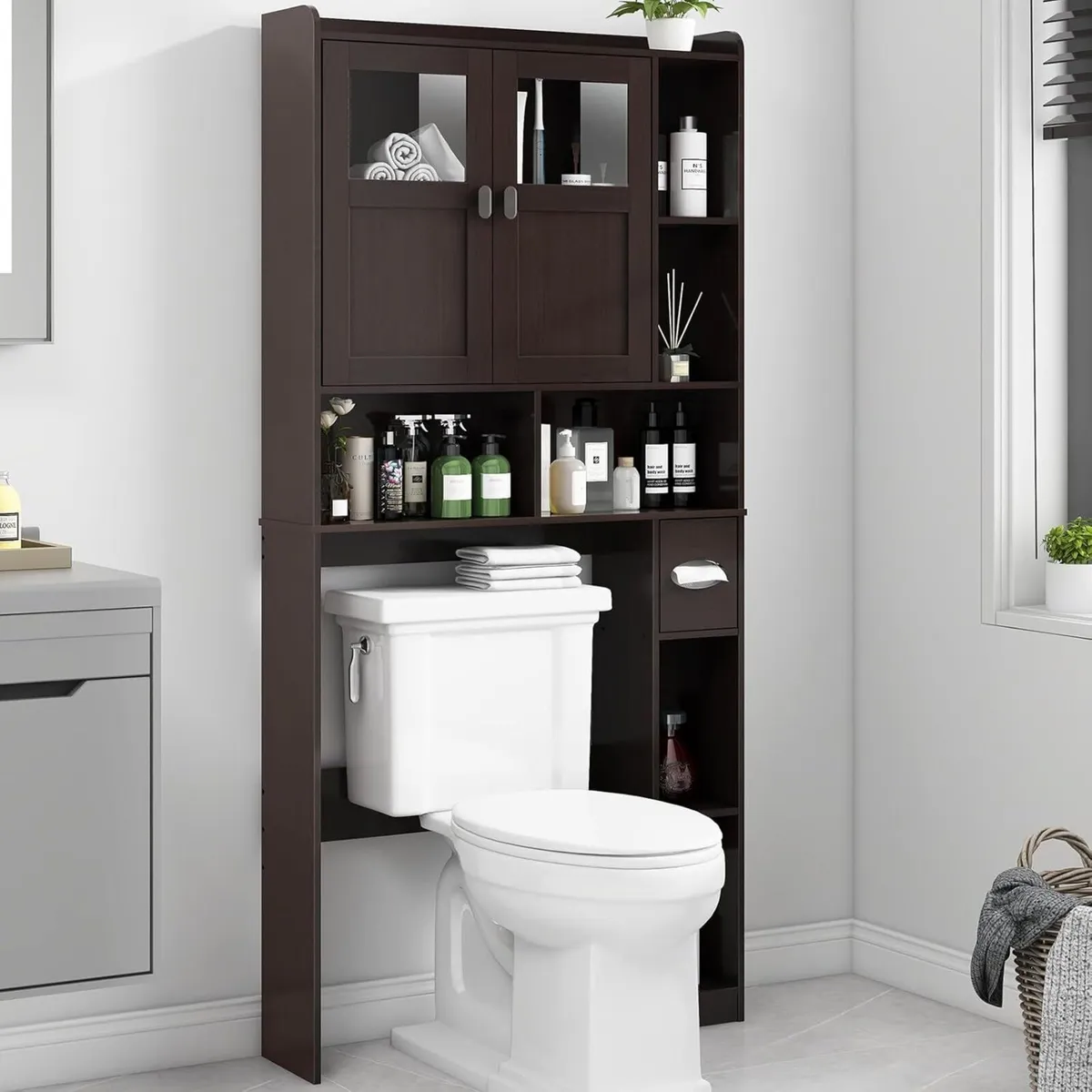 Over the Toilet Storage Cabinet Bathroom Shelf - Image 1