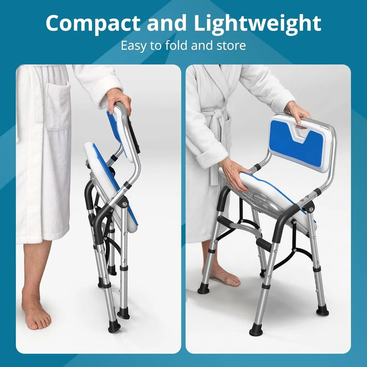 Foldable Shower Chair for Elderly Disabled - Image 3