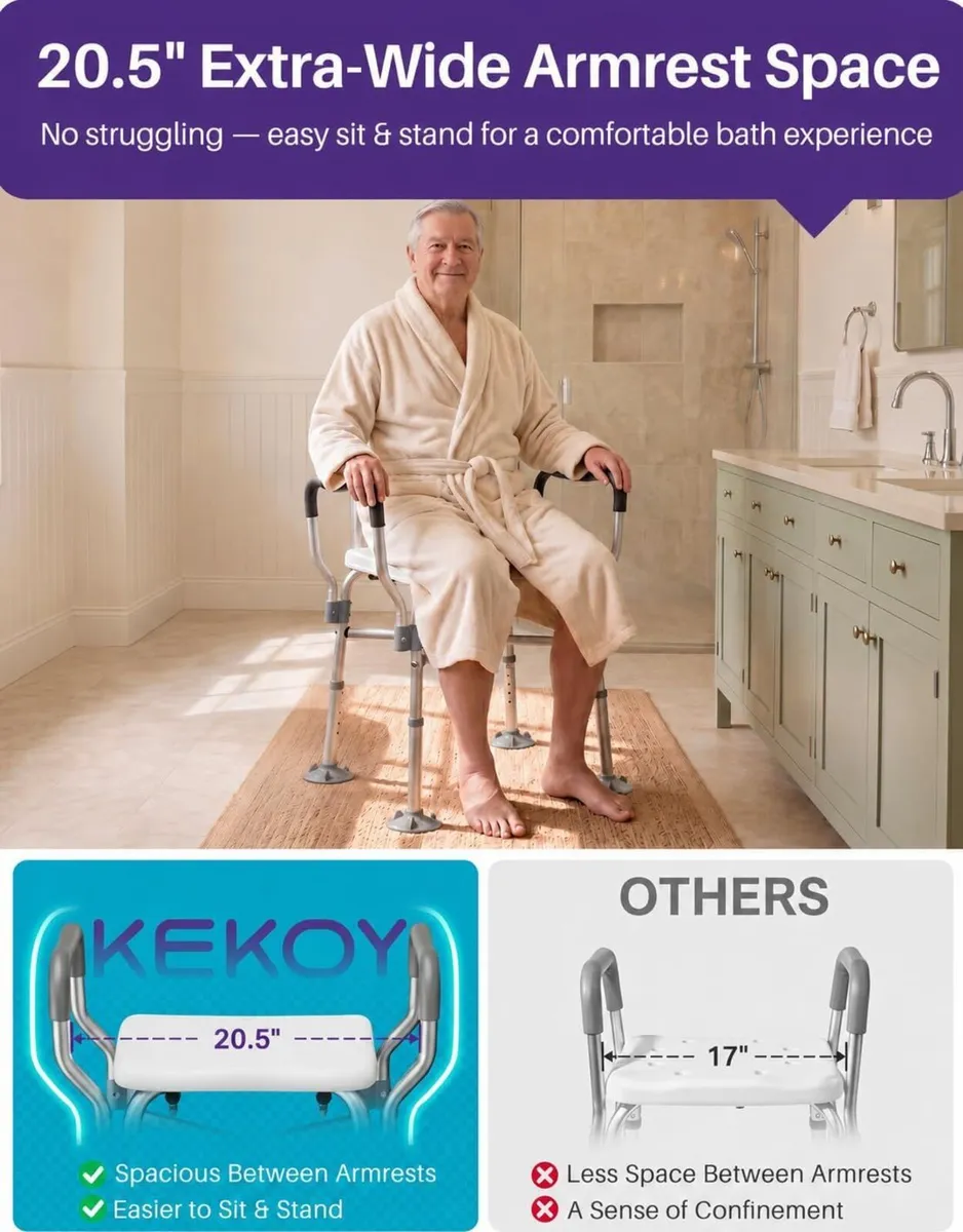 Shower Chair to Sit on in with Arms - Image 4