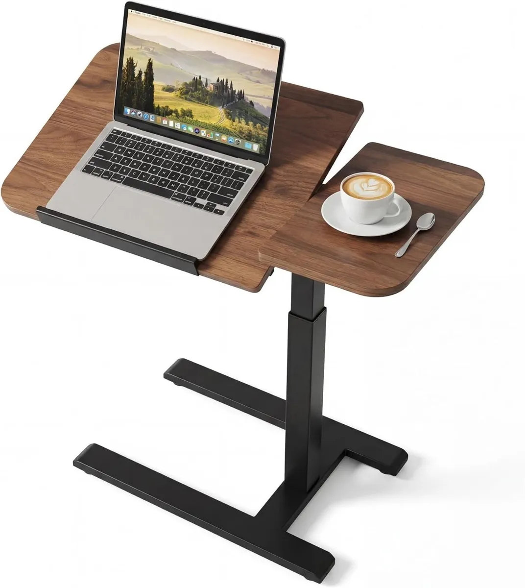 Bed Table with Wheels Adjustable Height Dual-Tilt - Image 1