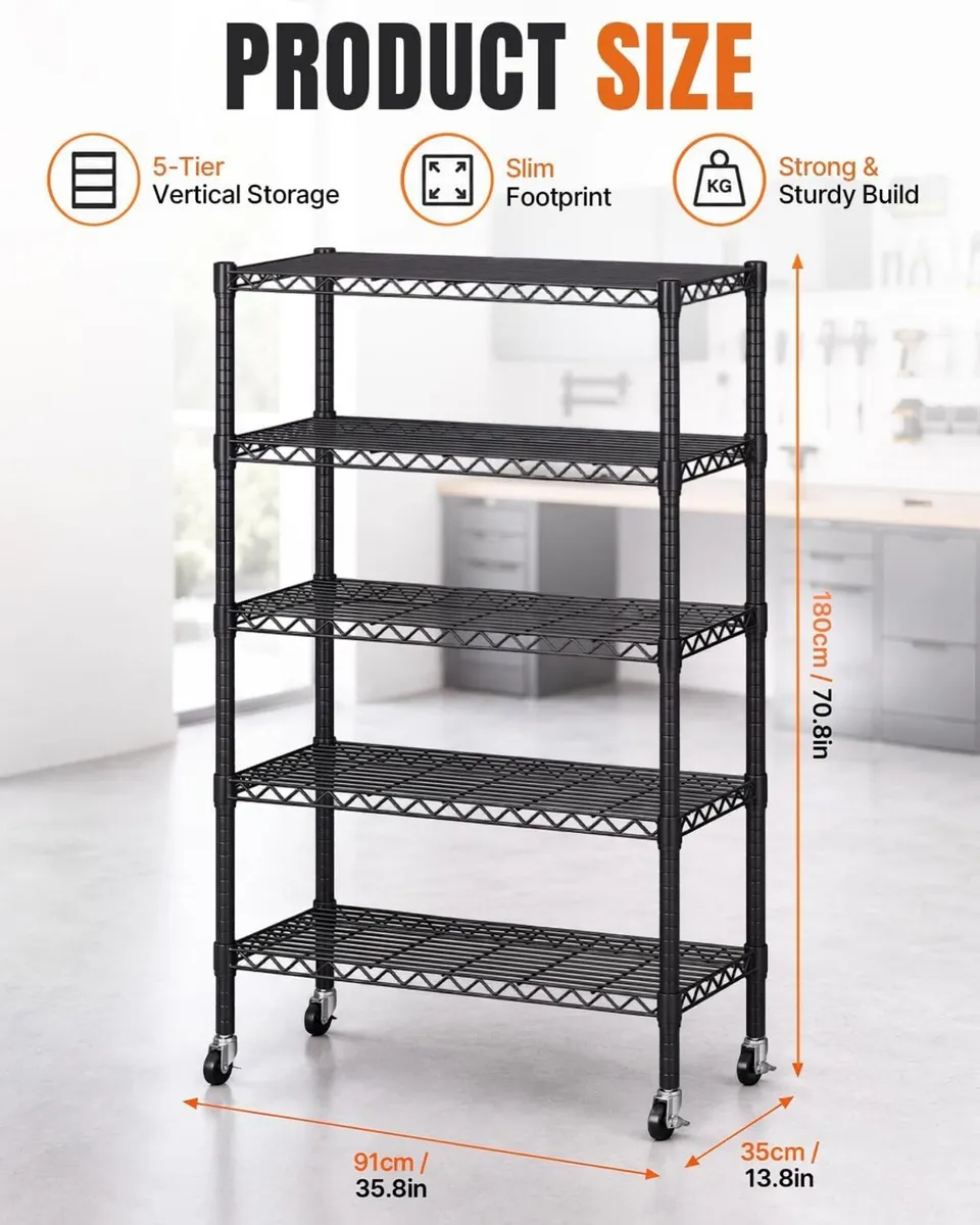 Storage Shelves 5 Tier Wire Shelving Unit - Image 3